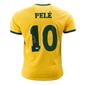 Pele Signed CBD Brazil Yellow Soccer Jersey (PSA)