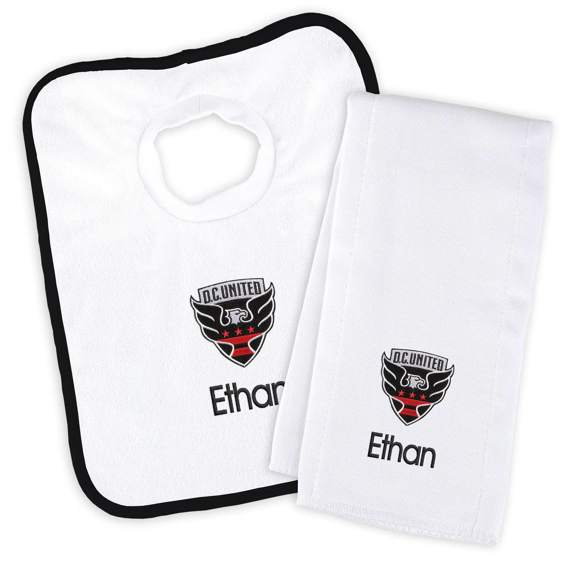 Personalized D.C. United Bib & Burp Cloth Set