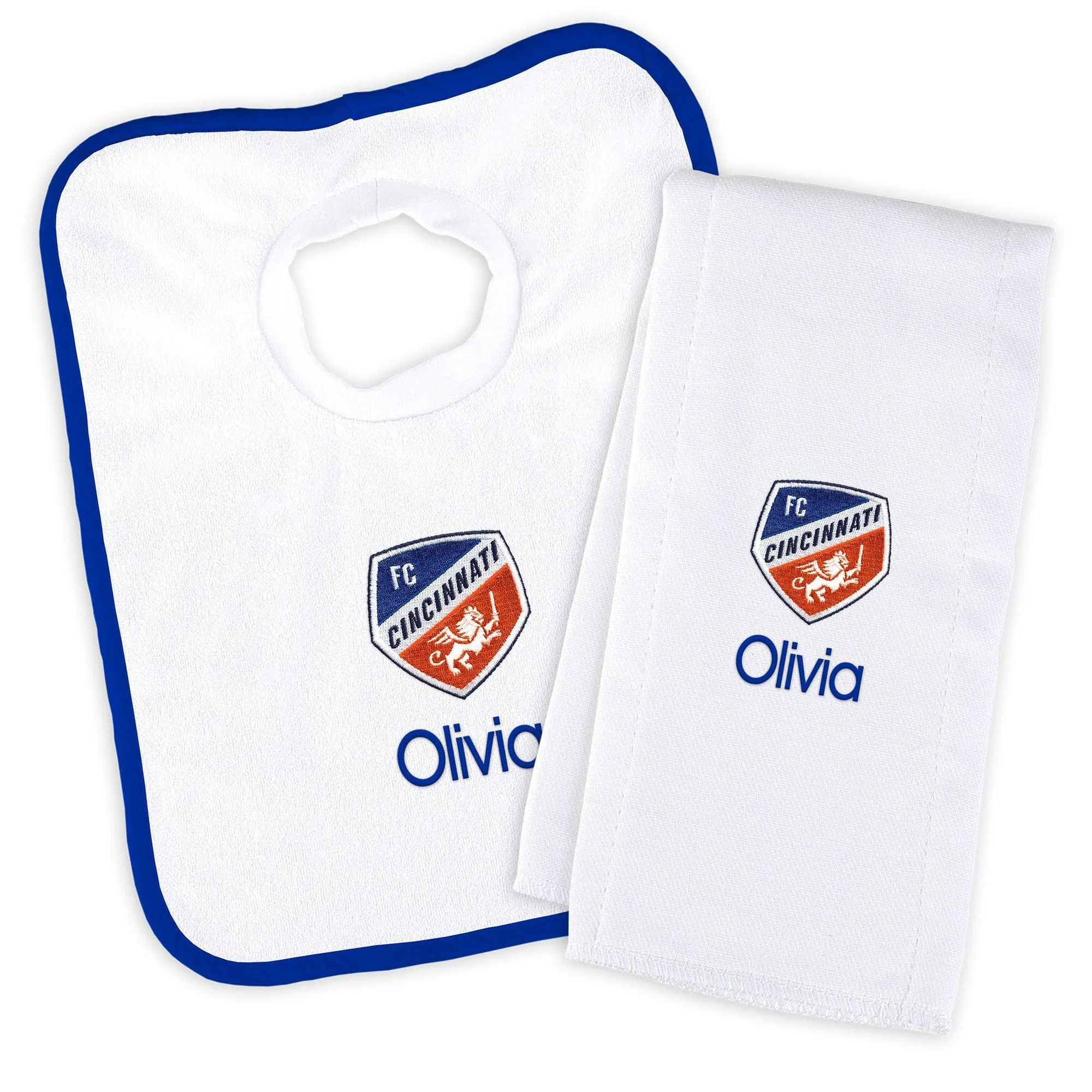 Personalized FC Cincinnati Bib & Burp Cloth Set