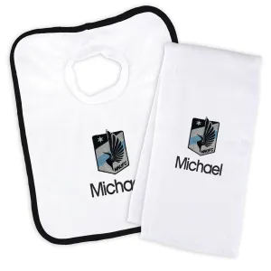 Personalized Minnesota United Bib and Burp Cloth Set