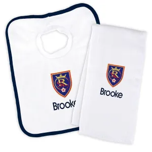 Personalized Real Salt Lake Bib and Burp Cloth Set