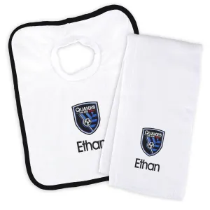 Personalized San Jose Earthquakes Bib and Burp Cloth Set