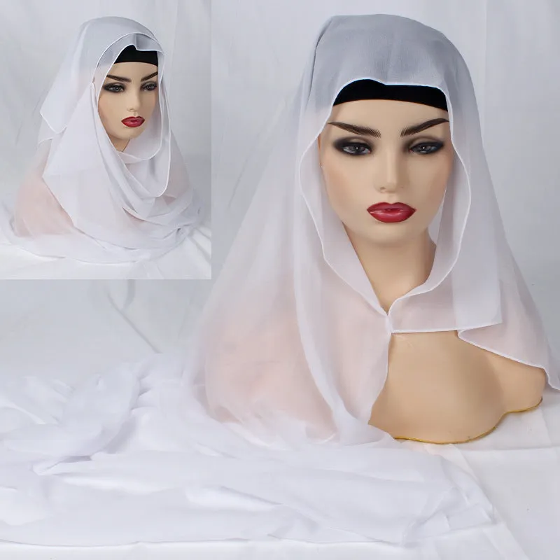 Pure Color Headscarf Set - Malay-Indonesia Hijab - Veil Long Scarf Women