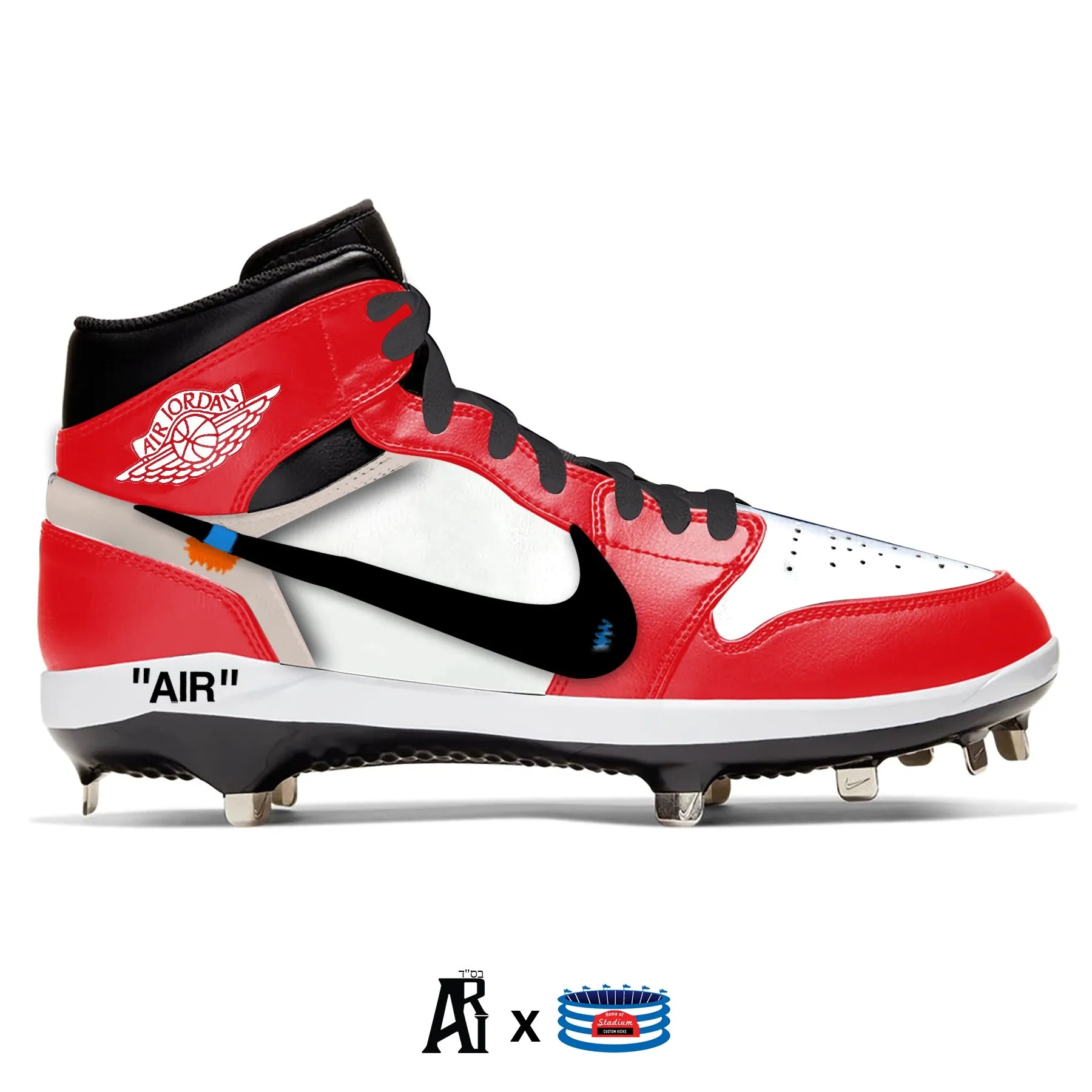 "Chicago OW" Jordan 1 Retro Cleats