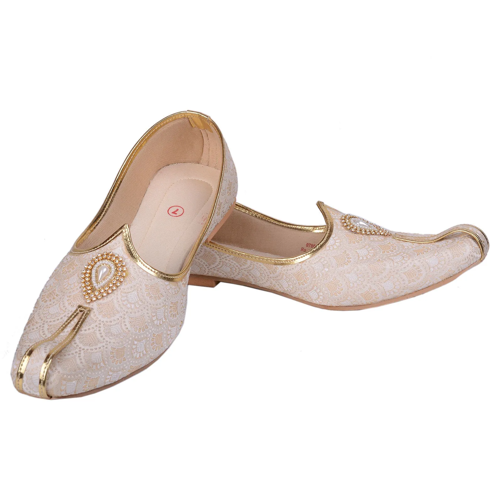 Rajwada Men Sherwani Shoe Gold Pakistani Shoe Padhani Shoe Lahori Nagra Jutti