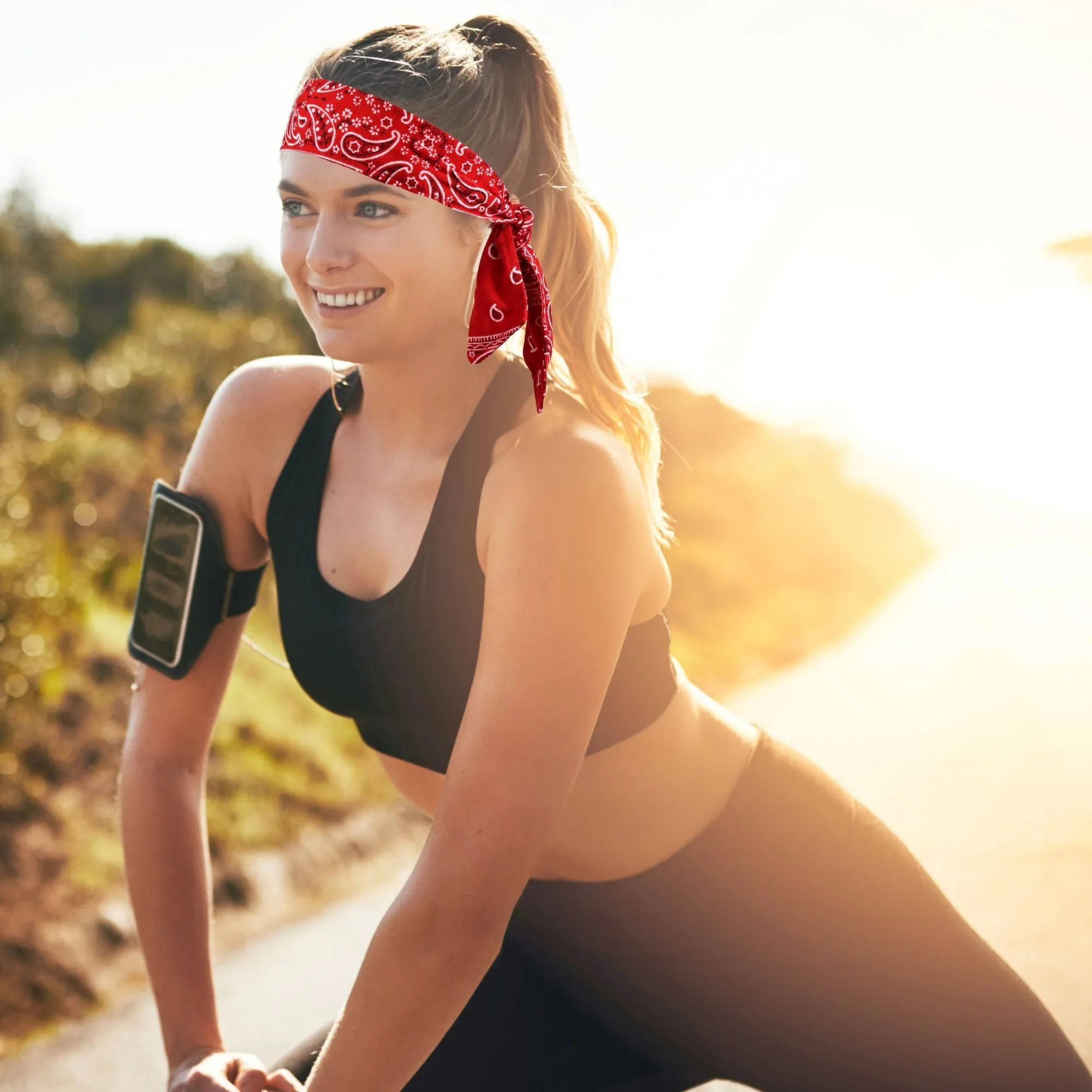 Red Bandana Tie Headband