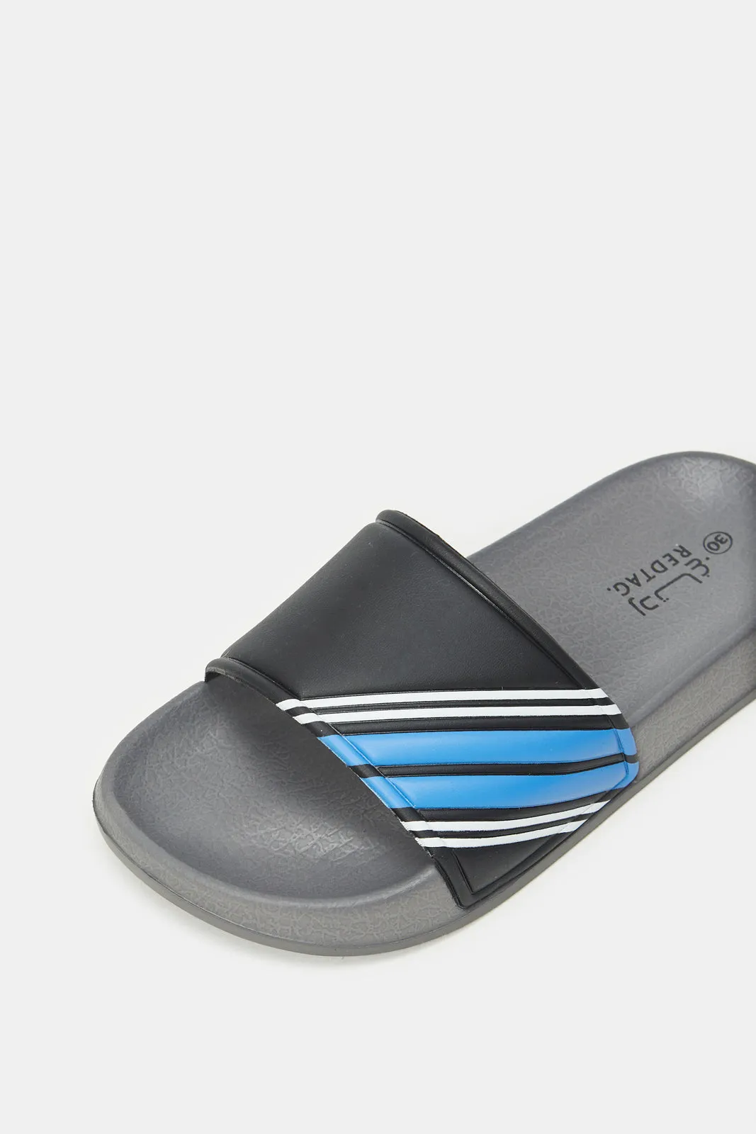 Senior Boys Blue Stripped Slides