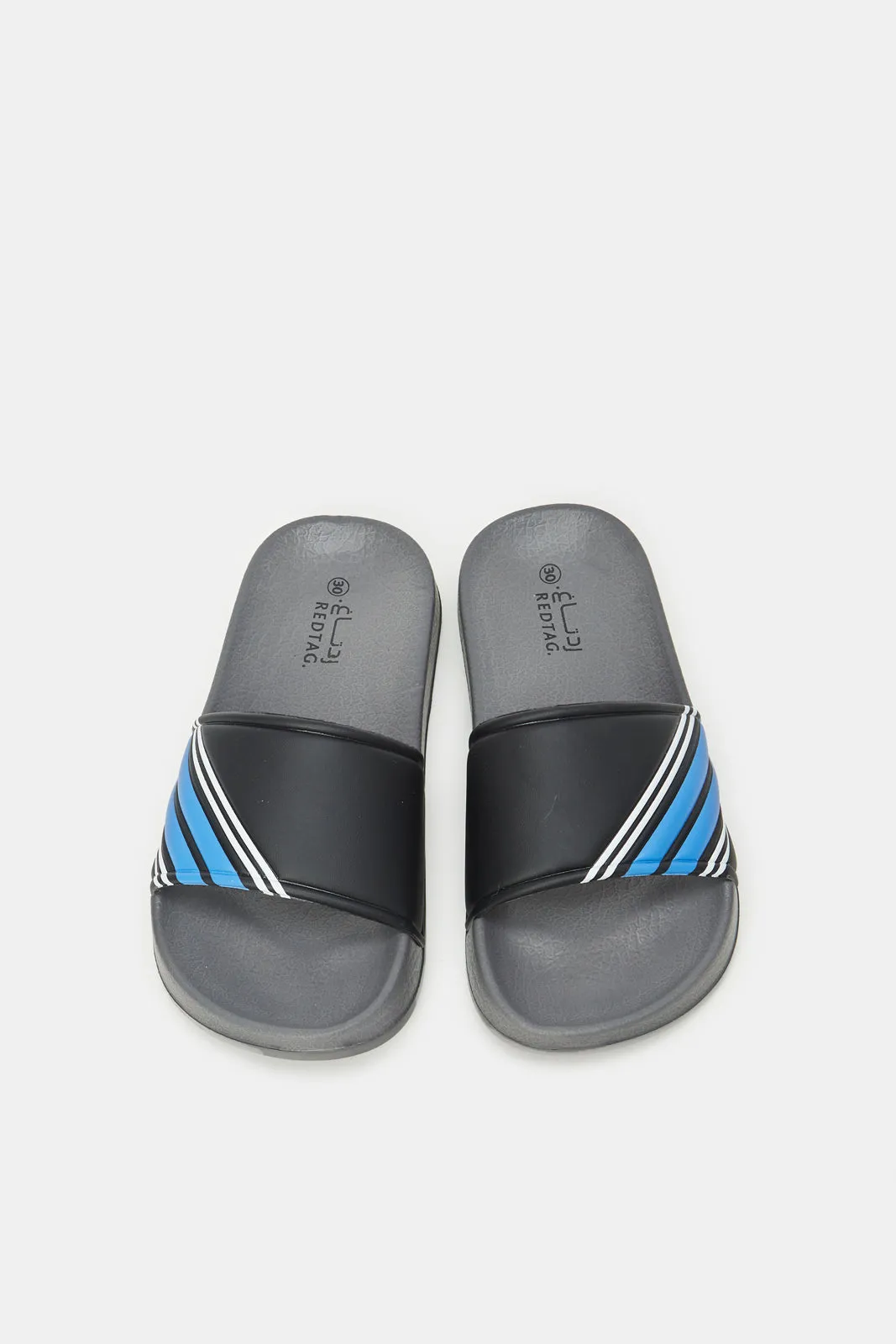 Senior Boys Blue Stripped Slides