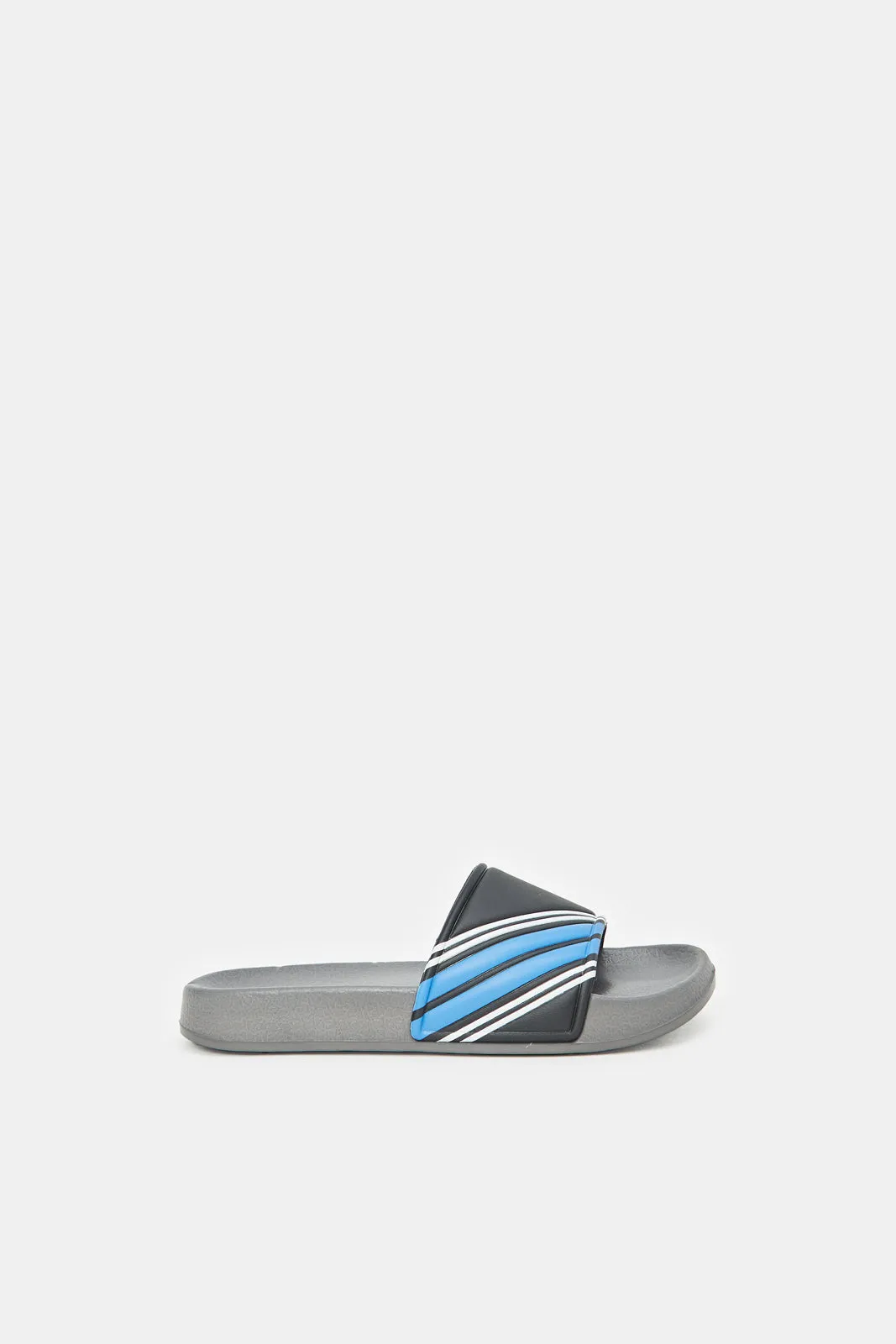 Senior Boys Blue Stripped Slides