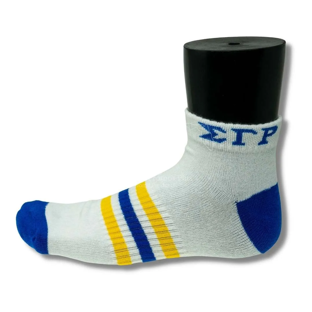 Sigma Gamma Rho ΣΓΡ Greek Letters Low Cut Ankle Athletic Socks Cushioned Mesh Breathable Comfort Running Sock With Arch Support