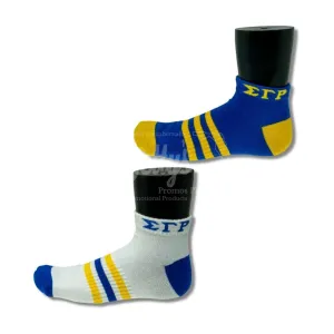 Sigma Gamma Rho ΣΓΡ Greek Letters Low Cut Ankle Athletic Socks Cushioned Mesh Breathable Comfort Running Sock With Arch Support