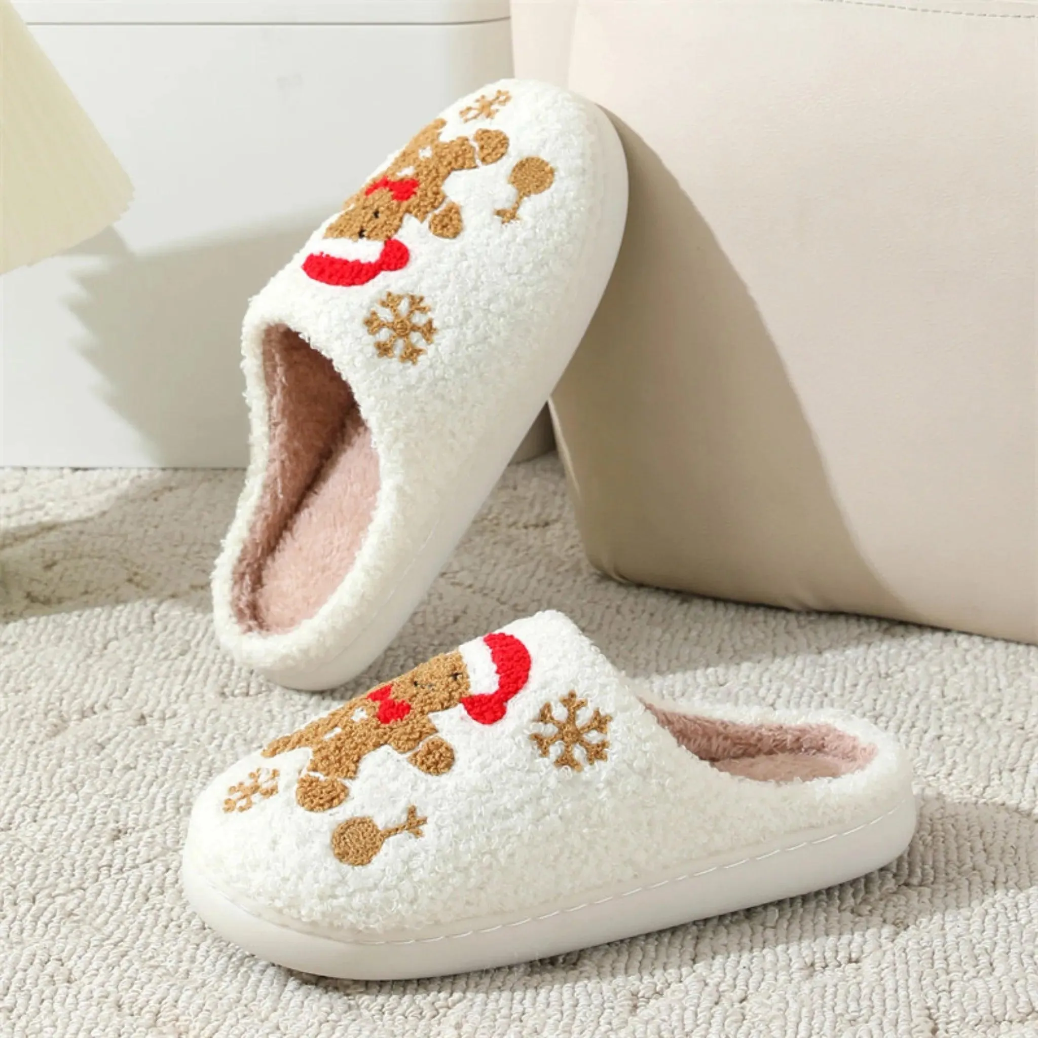 Snowflake Slippers – Cozy, Non-slip Indoor Shoes for Women