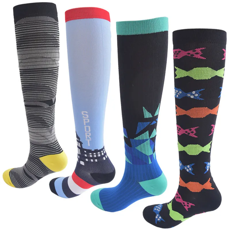 Sports Running Fitness Socks Compression Socks Calf Sock 4 Pairs