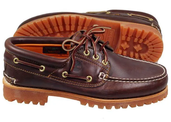 Timberland Boots Mens 3 Eye Classic Lug Boat Shoe Brown