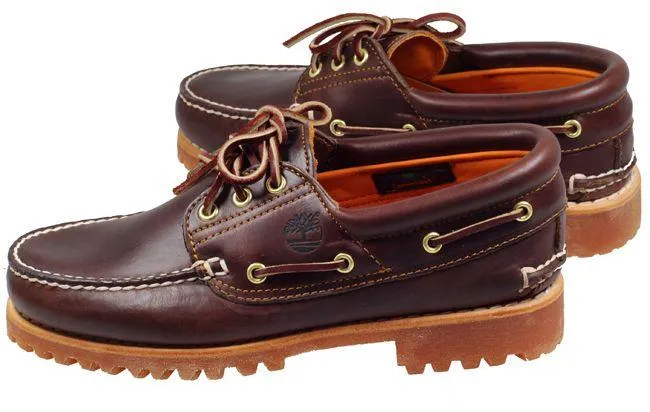 Timberland Boots Mens 3 Eye Classic Lug Boat Shoe Brown