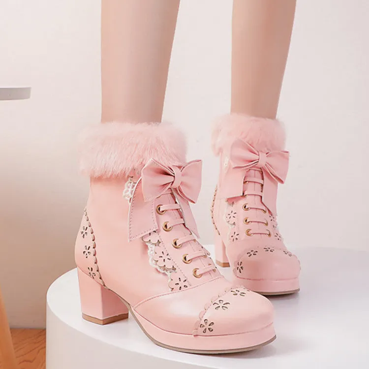 Uniwim Lolita Flower Bow Boots SE21186