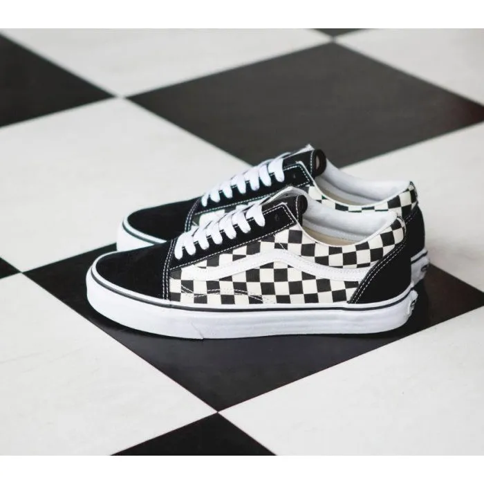 Vans Shoes Old Skool Primary Check Black/White - Womens Mens Unisex