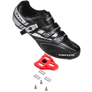 Venzo RX Road Bike Compatible with  SPD SL Look Cycling Shoes and Look Delta Indoor Cleats Black Size 46