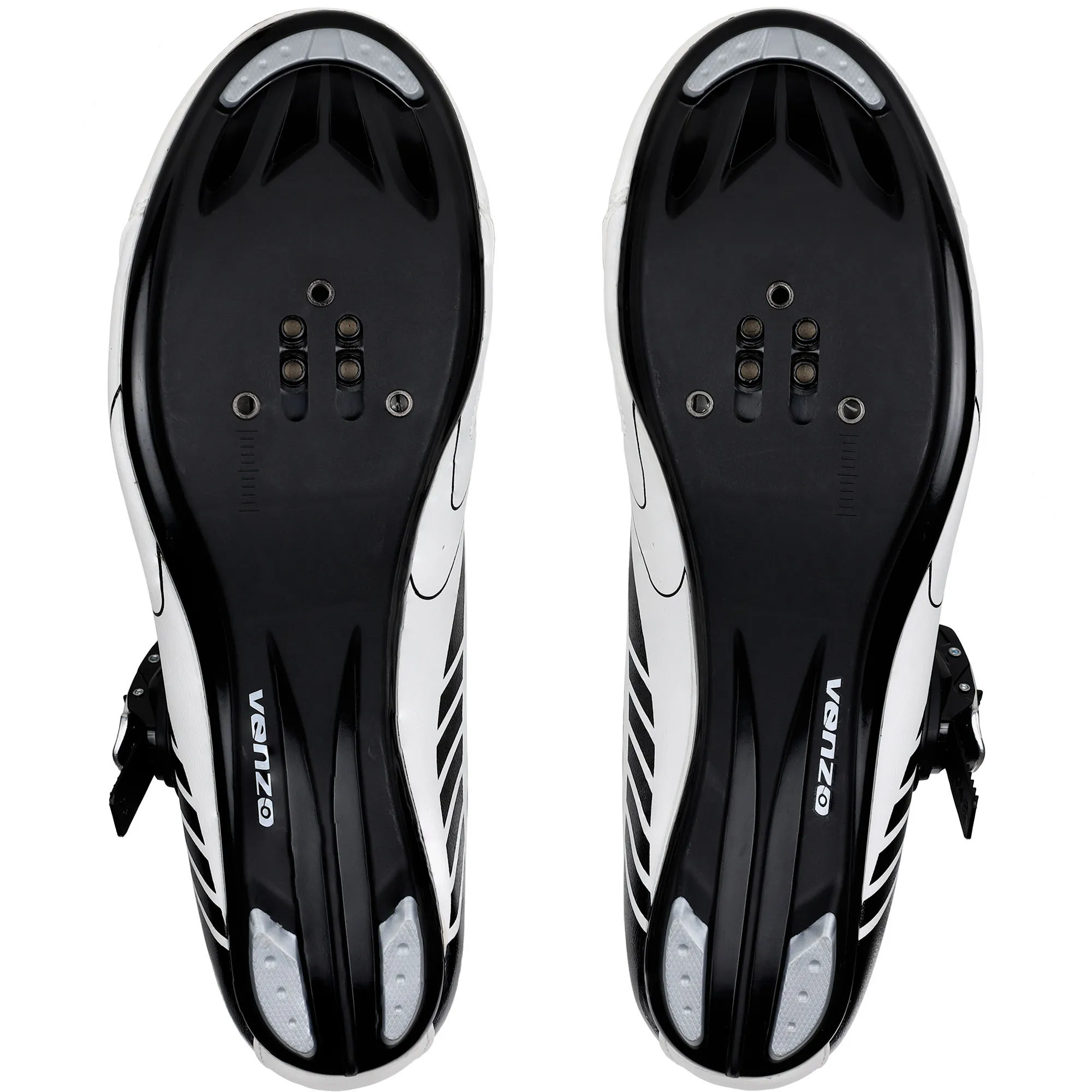 Venzo RX Road Bike Compatible with  SPD SL Look Cycling Shoes and Look Delta Indoor Cleats White Size 45