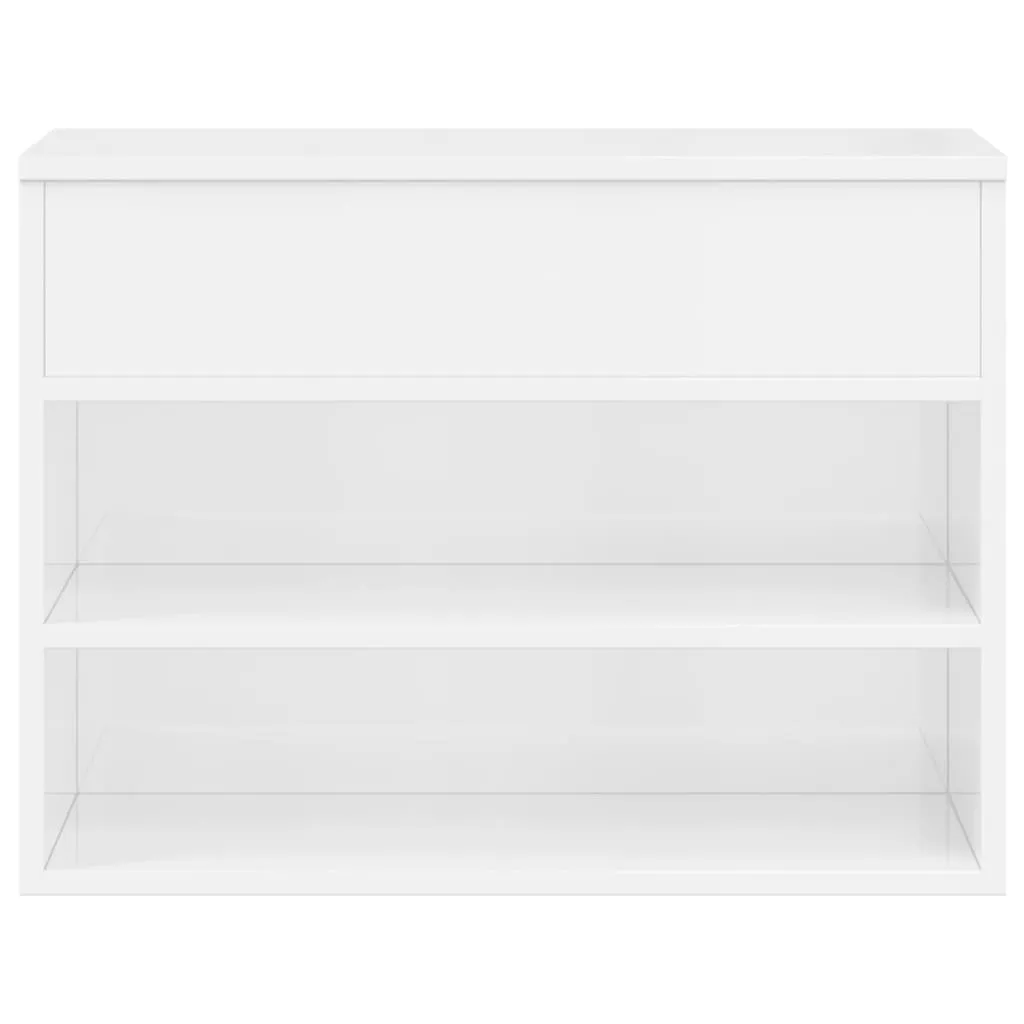 vidaXL Shoe Bench High Gloss White 60x30x45 cm Engineered Wood