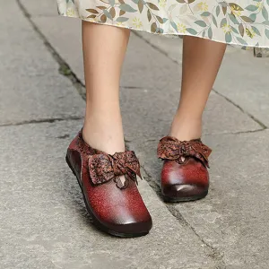 Winter Handmade Retro Leather Flat Shoes | Gift Shoes