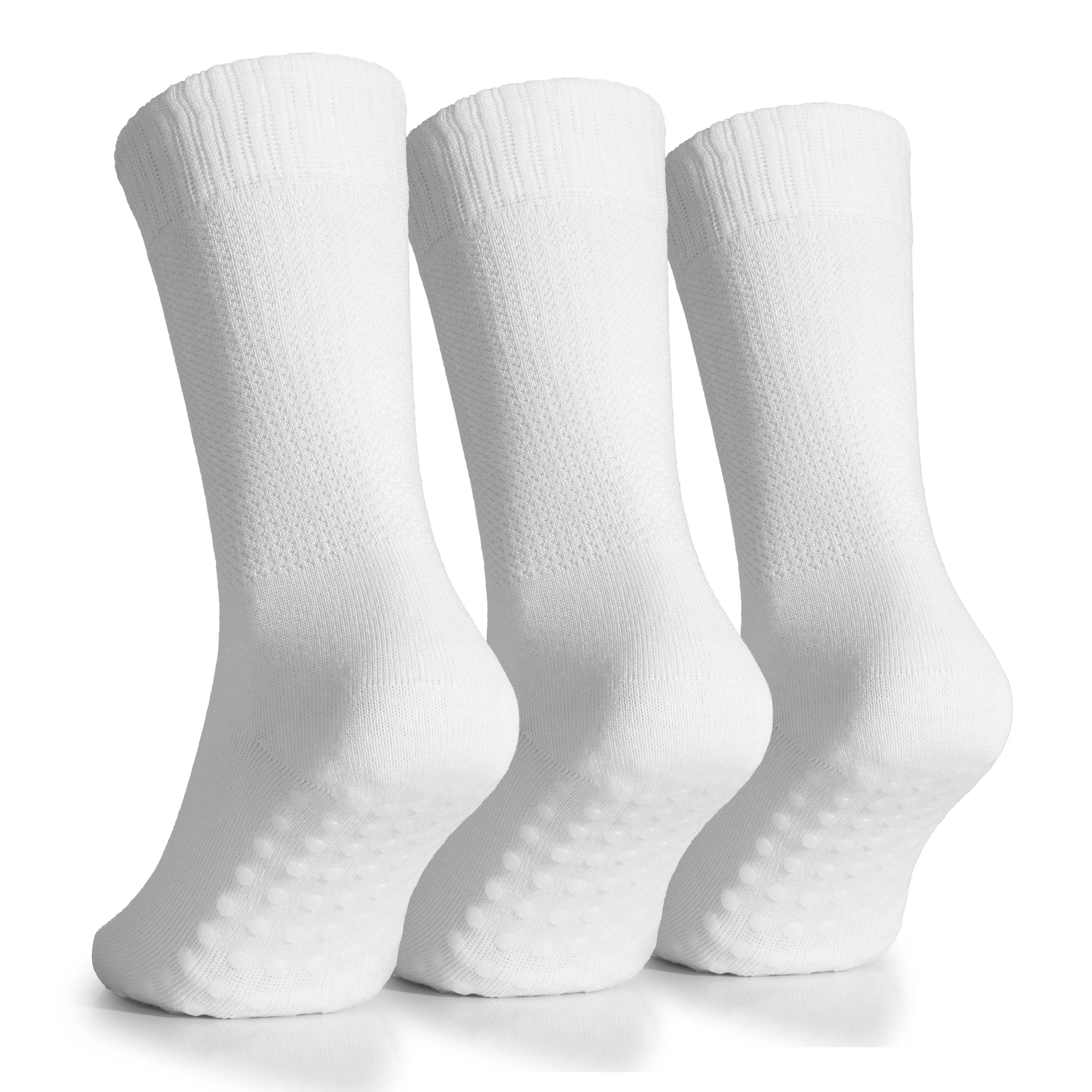 Women's Bamboo Lightweight Diabetic Ankle Socks with Non Slip Grip and Seamless Toe, 3 Pairs