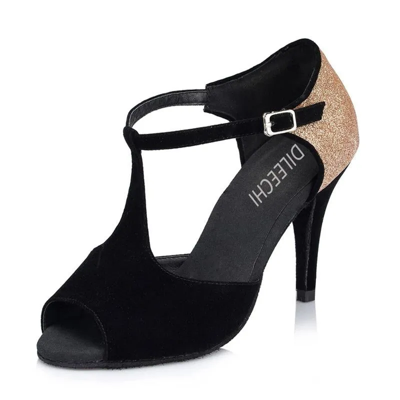 Women's Suede Customized Heel Ballroom Dance Shoes Latin Dance Shoes